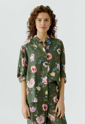 Overhemdblouse - khaki red