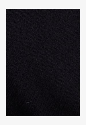 Schwarzer, strukturierter Stoff mit einer weichen, leicht flauschigen Oberfläche, die eine einheitliche Farbe ohne Muster oder sichtbare Beschläge aufweist.