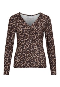VILEOA VNECK - Long sleeved top - taupe
