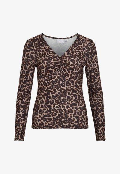 VILEOA VNECK - T-shirt à manches longues - taupe