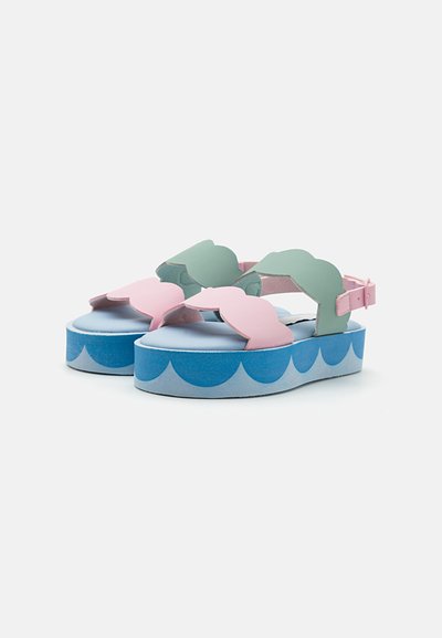 Stella McCartney Kids Sandalias con plataforma - light blue/rose/multi-coloured