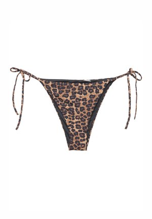 PULL&BEAR LEOPARD PRINT - Bikini bottoms - black