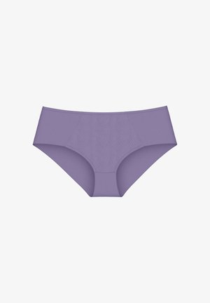 Purple hipster panties made from smooth fabric. Features a textured design in the center panel and a comfortable waistband.
