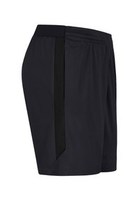 Pantaloni sportivi neri con cintura elasticizzata. Dettagli in rete laterale e vestibilità ampia per il massimo comfort. Tessuto di superficie liscia.