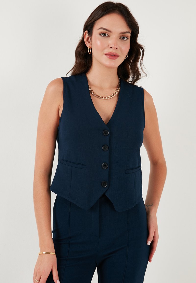 LELA SLIM FIT - Strukirani kaput - dark blue