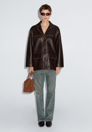 Leather jacket - dark brown