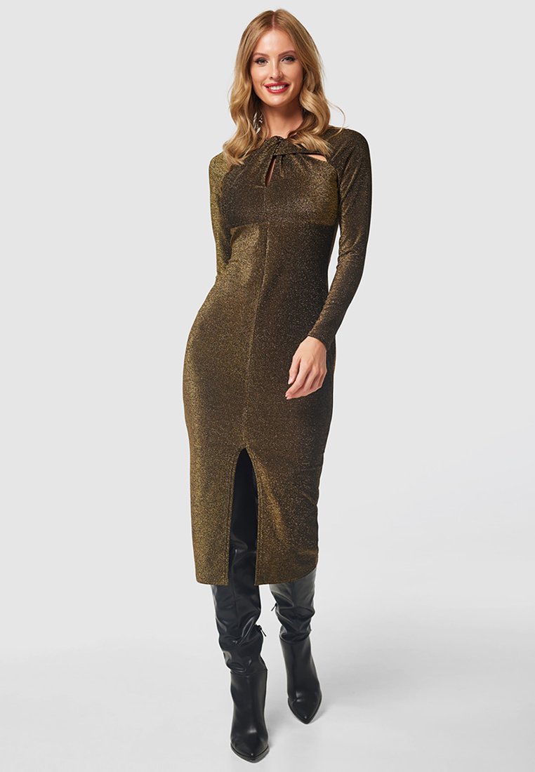 Closet Cocktailjurk goudkleurig Closet Cocktailjurk goudkleurig