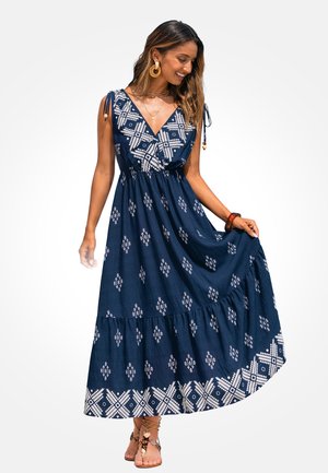 Cupshe, BOHO CHIC PRINTED MAXI DRESS - Vestido largo - dark blue