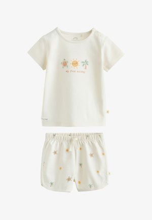 Next, REGULAR FIT - TOP AND SHORT BABY SET . UNISEX - Pantaloni sportivi - cream my first holiday