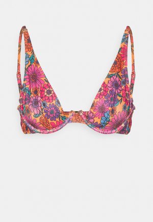 FLORAL 70S UNDERWIRE - Bikini top - red