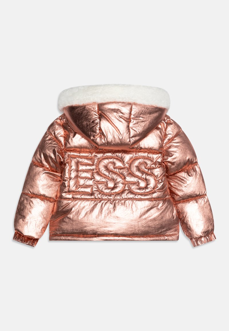 Guess TODDLER HOODED PADDED PUFFER Winterjacke metallic rose