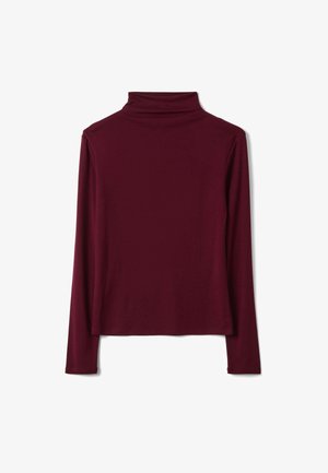 Stefanel, T-SHIRT WITH MOCK NECK. - Camiseta de manga larga - burgundy