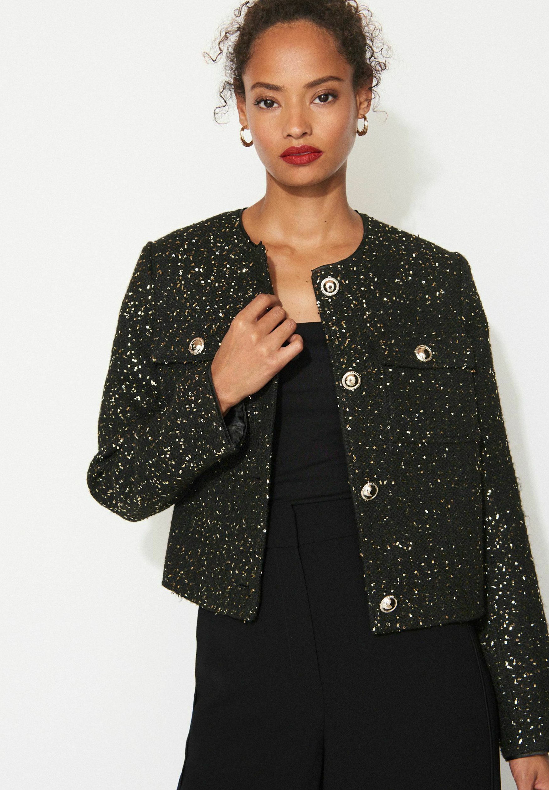 Zara Blazer Zara Boucle Jacke Zara Tweed Orange Boucle Blazer