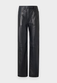 STRAIGHT LEG PANTS - Nahkpüksid - black