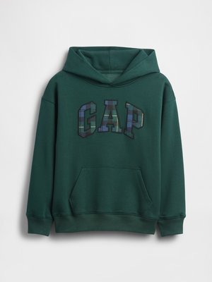 GAP KIDS VINTAGESOFT RELAXED PLAID LOGO HOODIE - Sweat à capuche - deep hunter