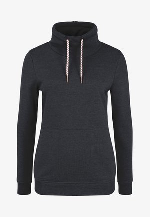 Tumehall hallidega dressipluus kõrge krae ja konnaga taskuga, millel on palmitud nöörid. Valmistatud pehmest, tekstureeritud kangast.