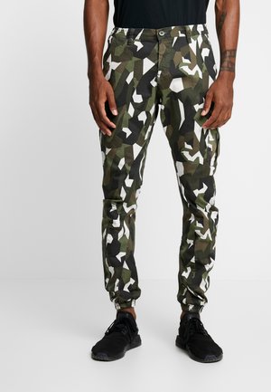 GEOMETRIC CAMO STRETCH PANTS - Hlačami s stranskimi žepi - wood