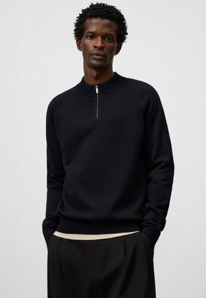 HALF-ZIP PERKINS COLLAR - Maglione - black