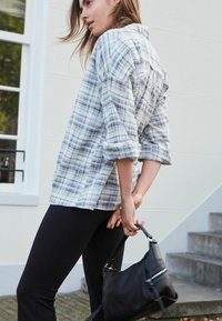Next TEXTURED CHECK LONG SLEEVE - Blus - grey