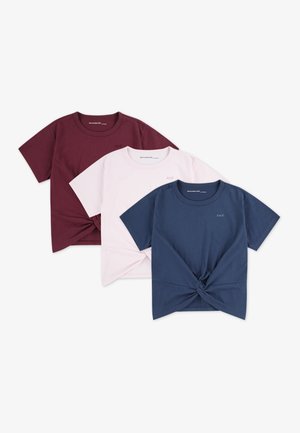 3 PACK - T-shirt basic - mood/light pink/dark red