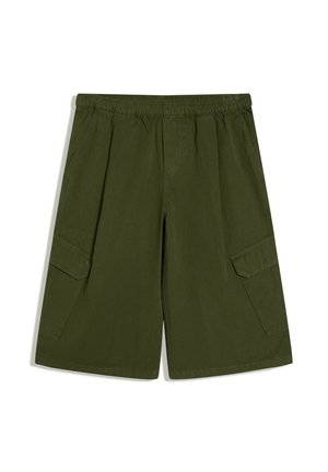 Bershka ELASTICATED WAISTBAND - CARGO SHORTS - Šortky - dark green