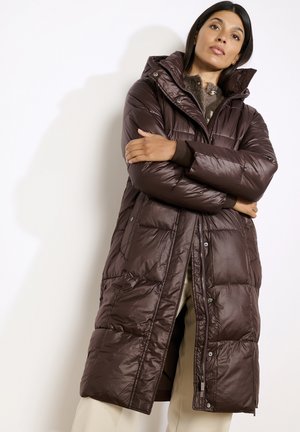 LONG QUILTED PUFFER  - Manteau d'hiver - brown dark chocolate