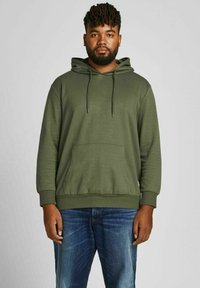 Jack & Jones JJEBASIC HOOD - Džemperis ar kapuci - forest night
