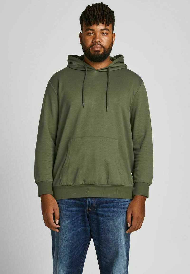 Jack & Jones JJEBASIC HOOD - Džemperis ar kapuci - forest night