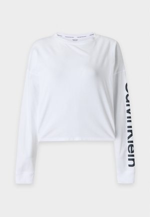 Calvin Klein, BOXY CROP TEE GRAPHIC SPORT - Μπλούζα με μακριά μανίκια - classic white