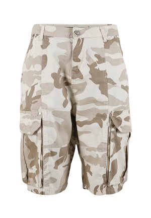 FAVELA, DENIM CARGO JORTS - Shorts - washed light camo