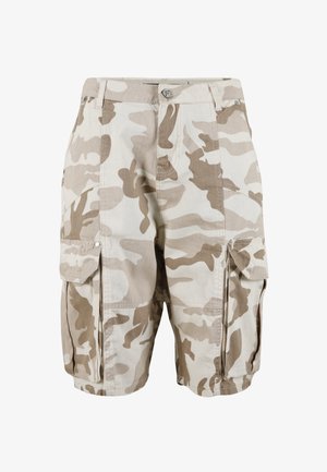 FAVELA, DENIM CARGO JORTS - Shorts - washed light camo