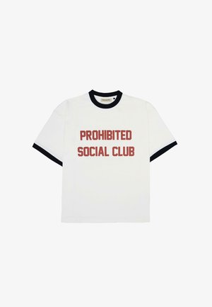 PROHIBITED, CONTRAST TEE - T-shirt imprimé - off-white navy