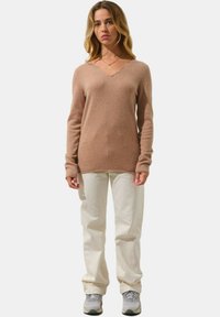 Authentic Cashmere BODMIN TUNISIAN COLLAR - Stickad tröja - mottled camel