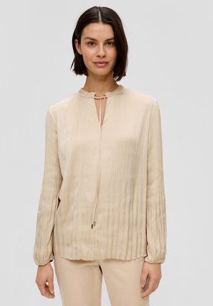 MIT PLISSÉE-STRUKTUR - Blouse - beige