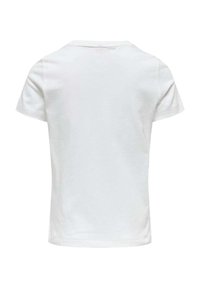 T-shirt blanc à manches courtes en coton, avec un col rond classique et une texture lisse, doté d'un dos uni.