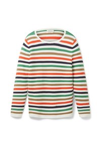 TOM TAILOR NEW OTTOMAN - Strickpullover - navy green multicolor stripe