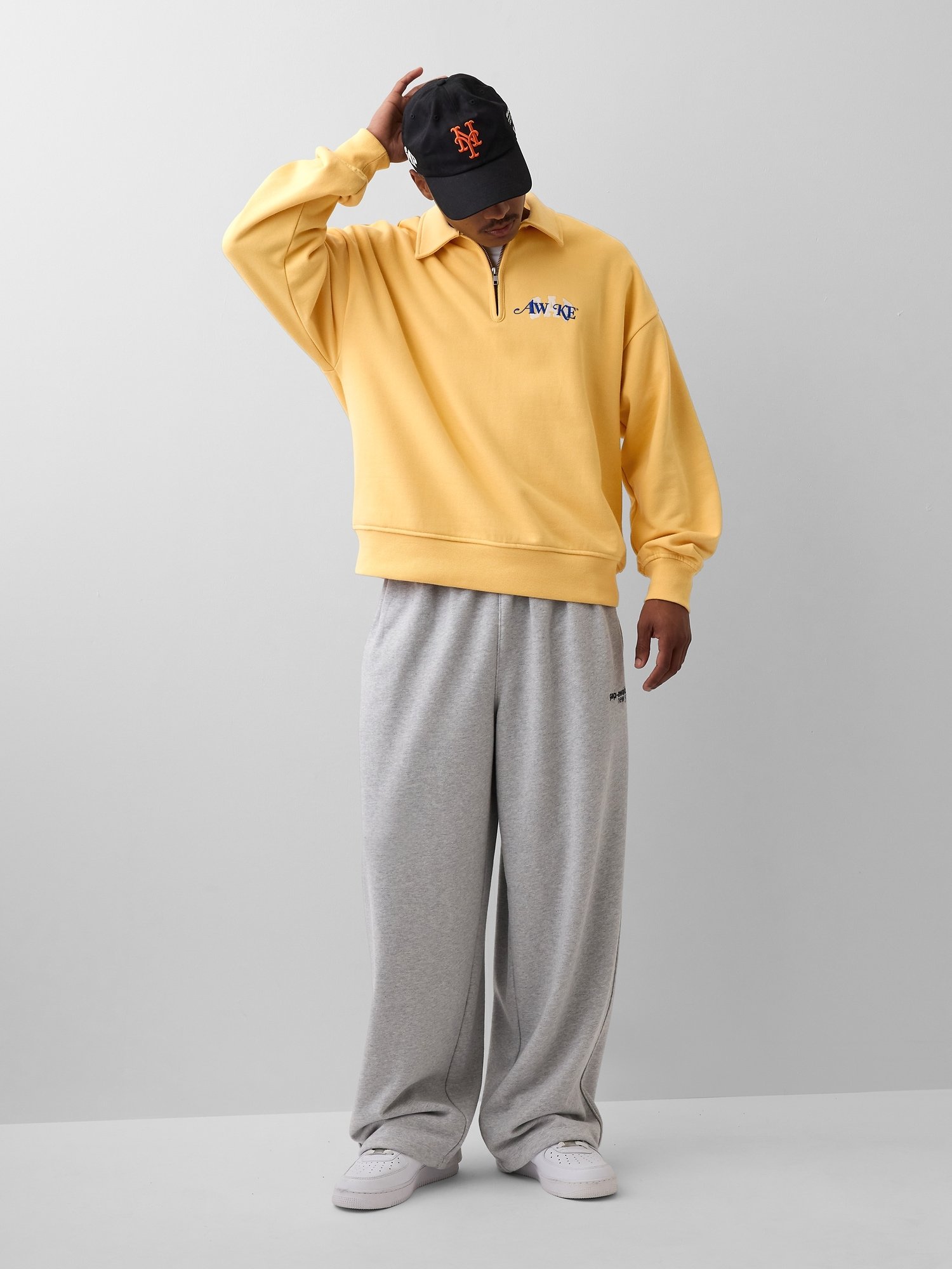 GAP GAP AWAKE NY HEAVYWEIGHT OVERSIZED QUARTER-ZIP PULLOVER