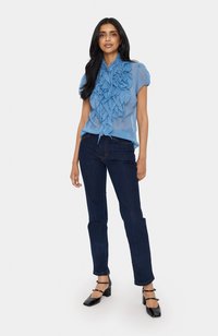 Saint Tropez LILJA CRINKLE - Bluza z gumbi - captain's blue