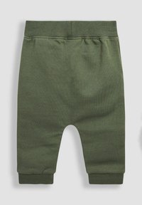 Groene katoenen joggerpants met een elastische tailleband, taps toelopende boorden en een ontspannen pasvorm met een gladde textuur.