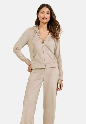 Lipsy REGULAR FIT THROUGH - Felpa con zip - ecru