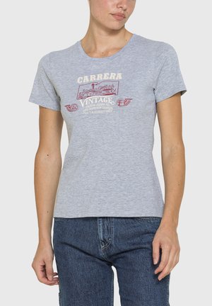 Carrera Jeans, BLUE AGE PRINT CREW TEE - T-shirt con stampa - grey melange
