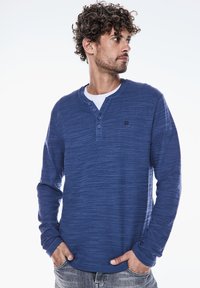 Street One MEN HENLEY - Camiseta de manga larga - blau