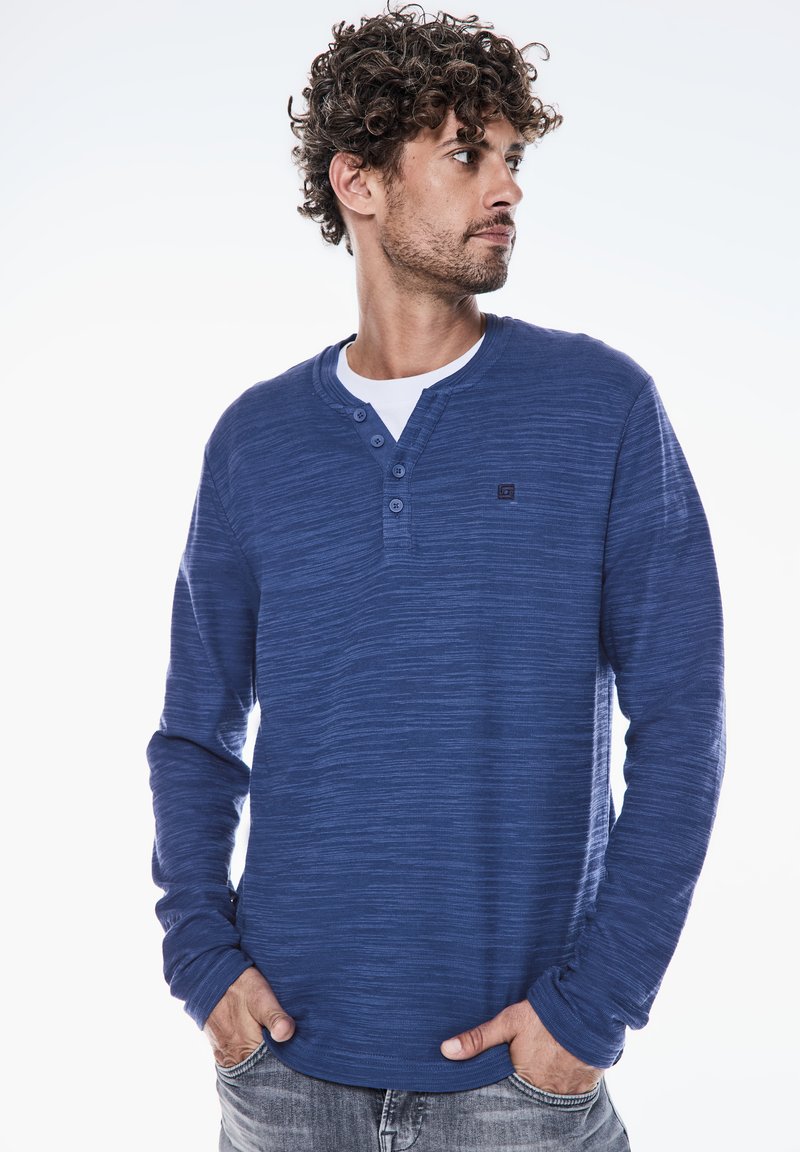Street One MEN HENLEY - Camiseta de manga larga - blau