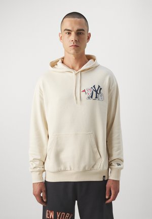 New Era MLB NEW YORK YANKEES FOOD GRAPHIC OVERSIZE HOODIE - Squadra - beige/navy
