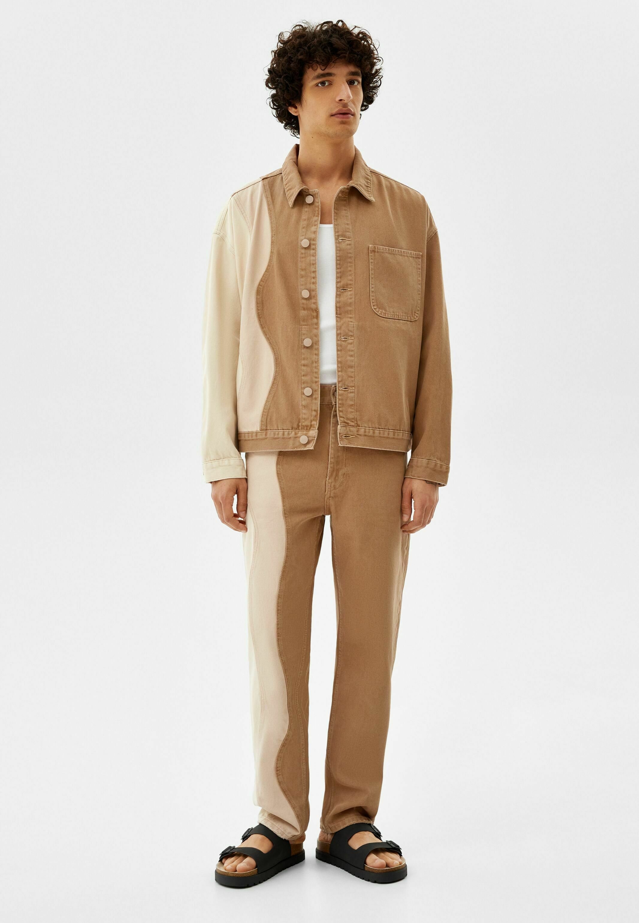 Bershka Denim jacket - camel - Zalando.de