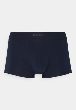 Boxer briefs azul-marinho feitos de um tecido suave com uma faixa de logotipo na cintura. Apresentam um corte ajustado com costuras mínimas e um design de cintura baixa.