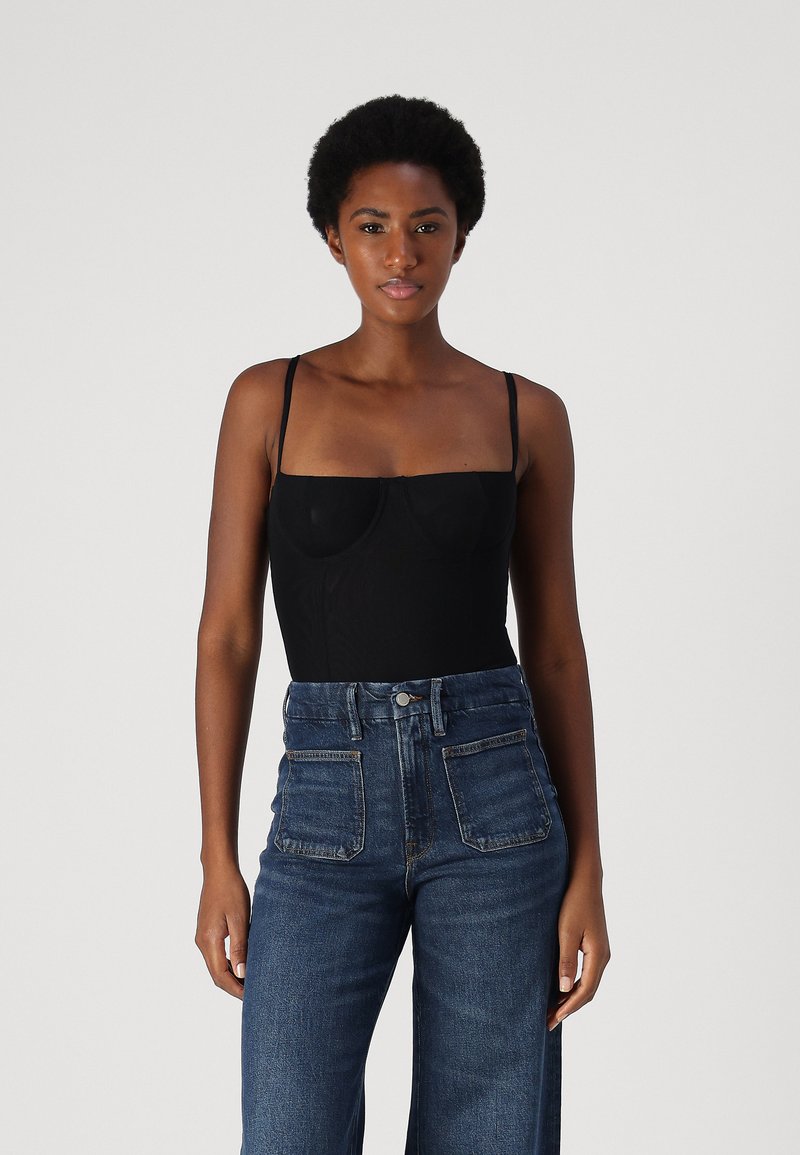 Good American CORSET DEMI BODYSUIT - Débardeur - black