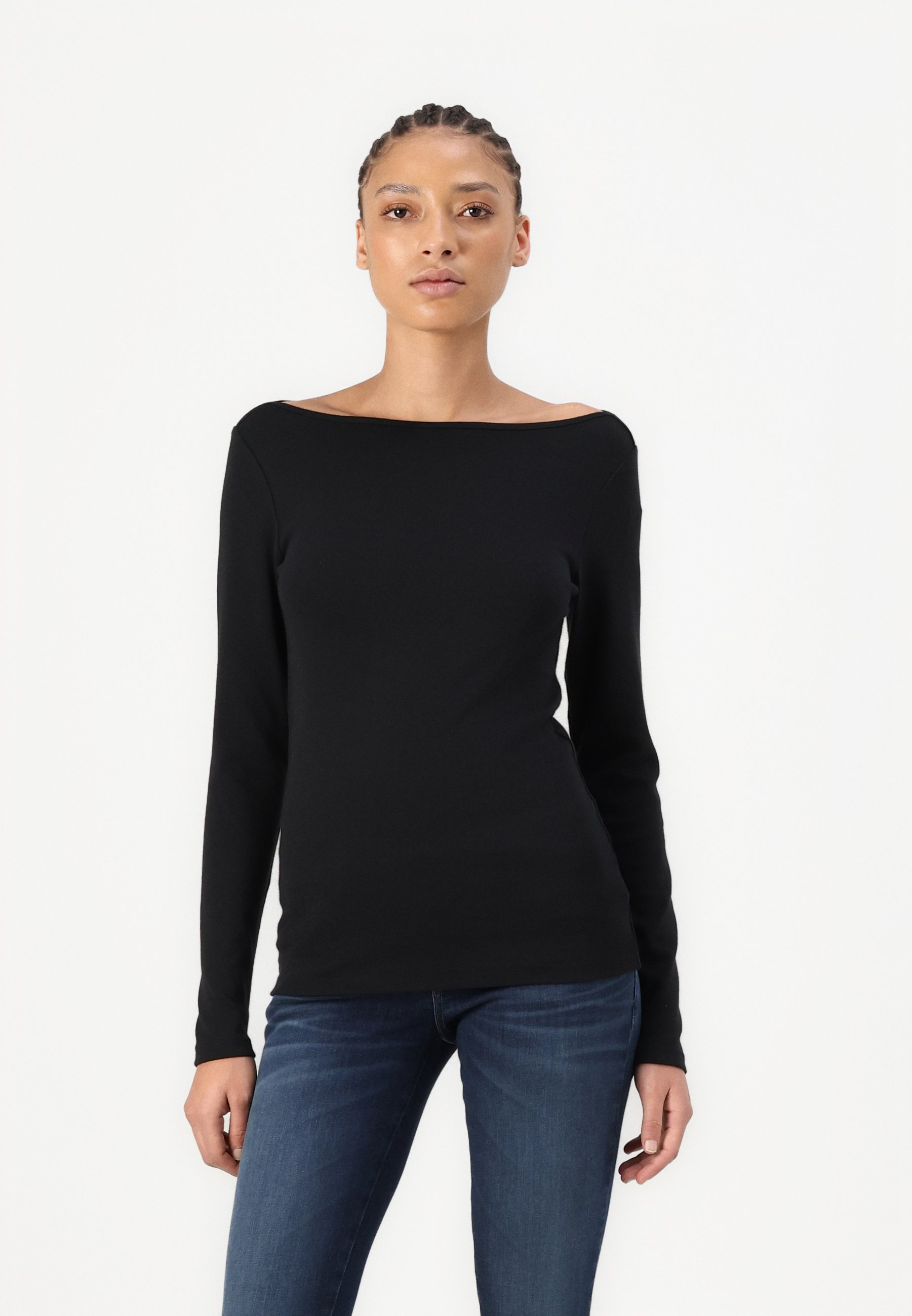 Weekday JOHANNA DRAPY - T-shirt à manches longues - black