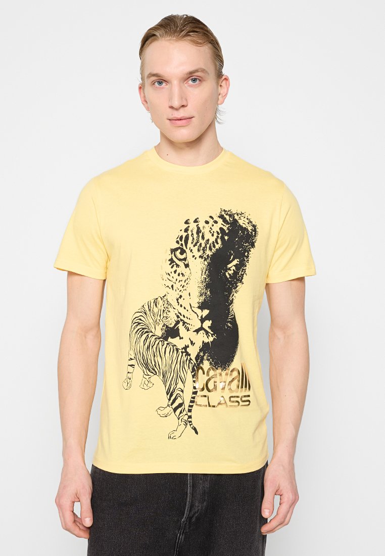 Cavalli Class T-shirt print geel Cavalli Class T-shirt print geel