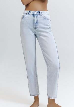 Straight leg jeans - mottled light blue
